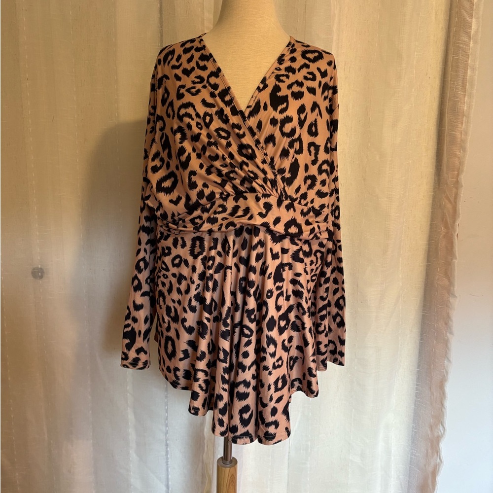 Leopard Print Wrap Top